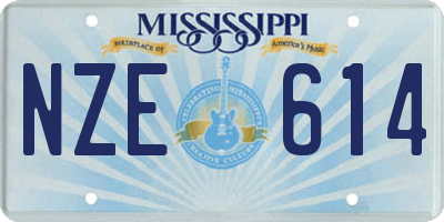 MS license plate NZE614