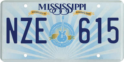 MS license plate NZE615
