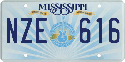 MS license plate NZE616