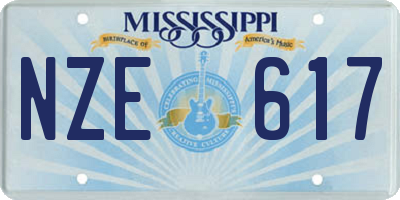 MS license plate NZE617