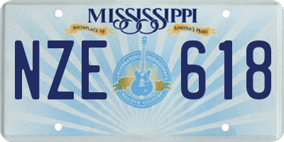 MS license plate NZE618