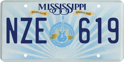 MS license plate NZE619