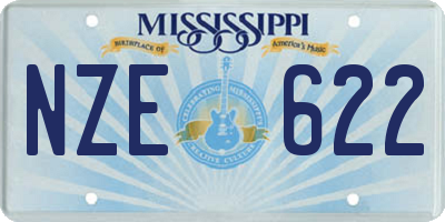 MS license plate NZE622