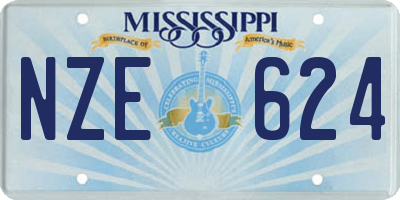 MS license plate NZE624