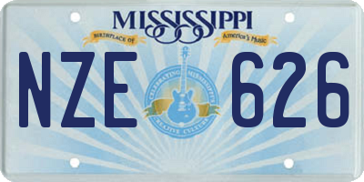 MS license plate NZE626