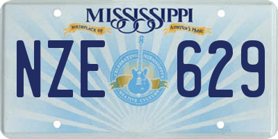 MS license plate NZE629