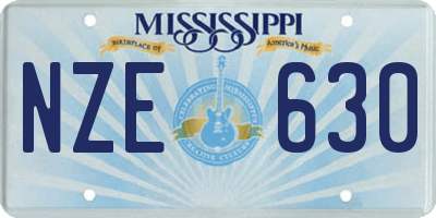 MS license plate NZE630