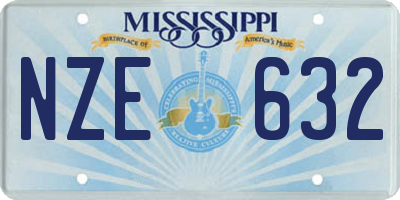 MS license plate NZE632