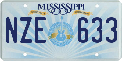 MS license plate NZE633