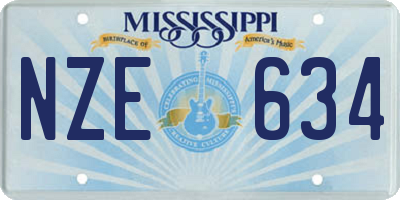MS license plate NZE634