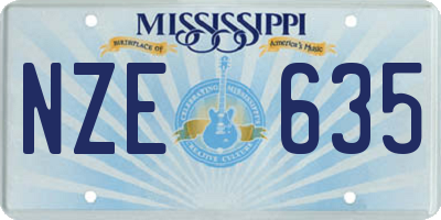 MS license plate NZE635