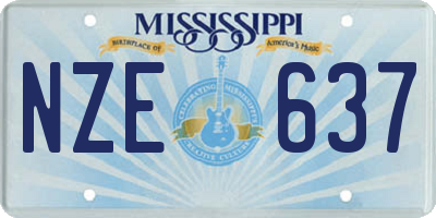 MS license plate NZE637
