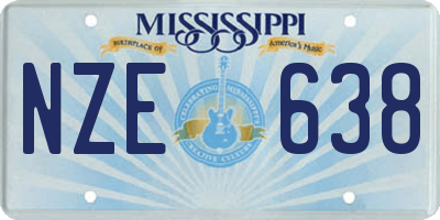 MS license plate NZE638