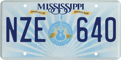 MS license plate NZE640