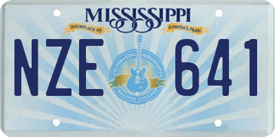 MS license plate NZE641