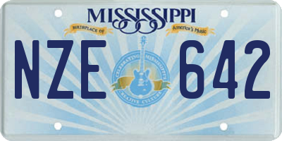 MS license plate NZE642