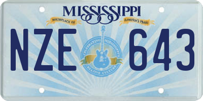 MS license plate NZE643