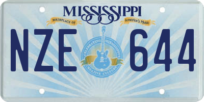 MS license plate NZE644