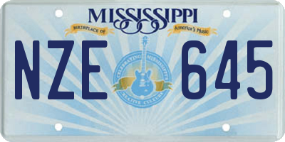 MS license plate NZE645