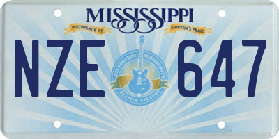 MS license plate NZE647