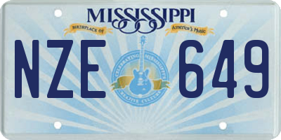 MS license plate NZE649