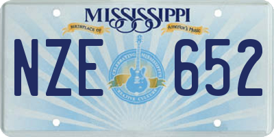 MS license plate NZE652