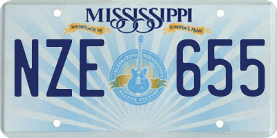 MS license plate NZE655