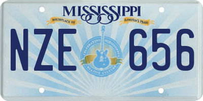MS license plate NZE656