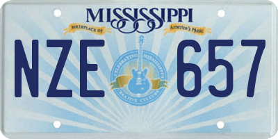 MS license plate NZE657