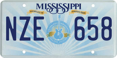 MS license plate NZE658