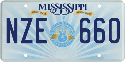 MS license plate NZE660