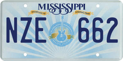 MS license plate NZE662
