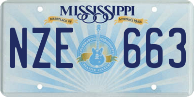 MS license plate NZE663