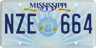 MS license plate NZE664