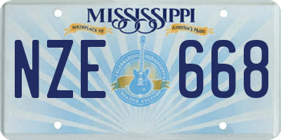 MS license plate NZE668