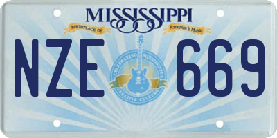 MS license plate NZE669