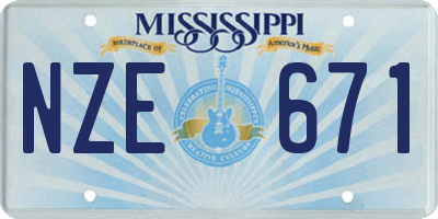 MS license plate NZE671