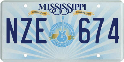 MS license plate NZE674