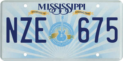 MS license plate NZE675