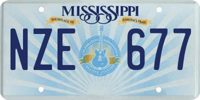 MS license plate NZE677