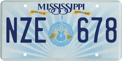 MS license plate NZE678