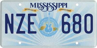MS license plate NZE680