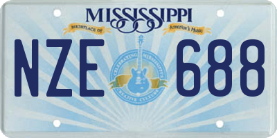 MS license plate NZE688