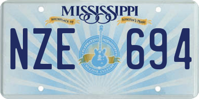 MS license plate NZE694