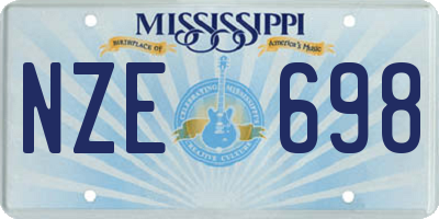MS license plate NZE698