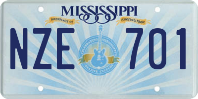 MS license plate NZE701