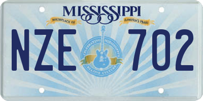 MS license plate NZE702