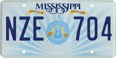 MS license plate NZE704
