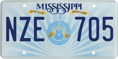 MS license plate NZE705