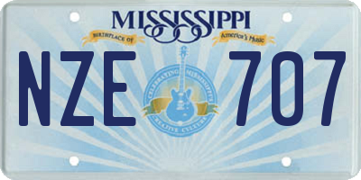MS license plate NZE707